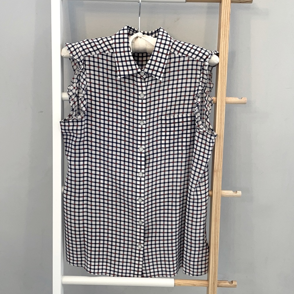 Brooks Brothers button front silk top size 8